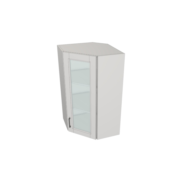 Vail Pure White Box  Glass Door Angle Wall Cabinet Kit - 24”x 42” X 13”