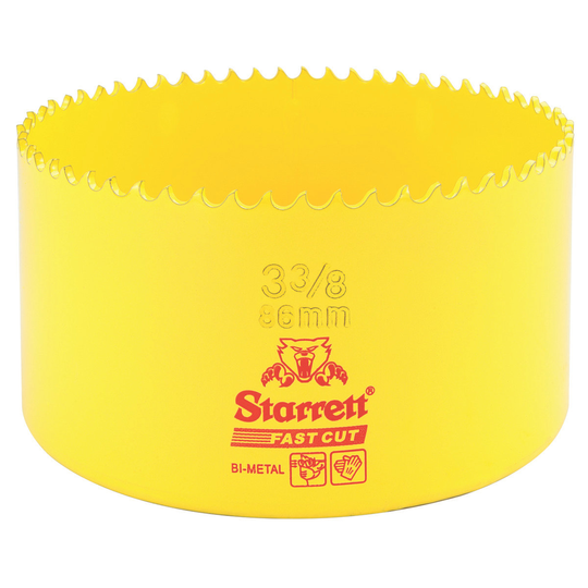 STARRETT FCH0338-G 3-3/8'' (86mm) Fast Cut Straight Pitch Bi-Metal Hole Saw