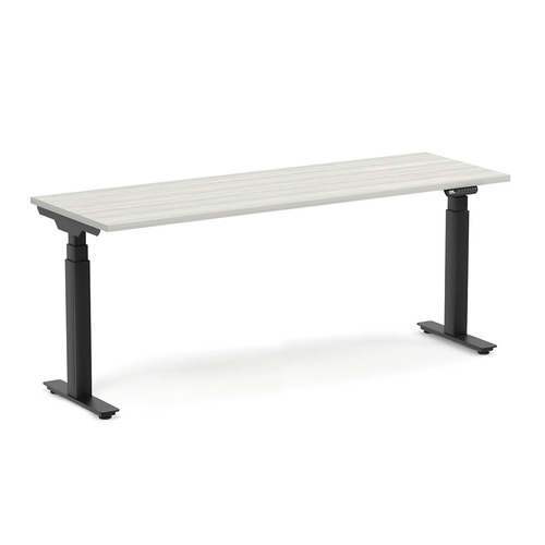 Enhance Electric Height-Adjustable Desk 24" X 72" - Silver Birch with Black Base