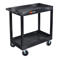 Luxor EC11HD-B Two-Shelf Heavy-Duty Tub Utility Cart, 32" x 18", Black