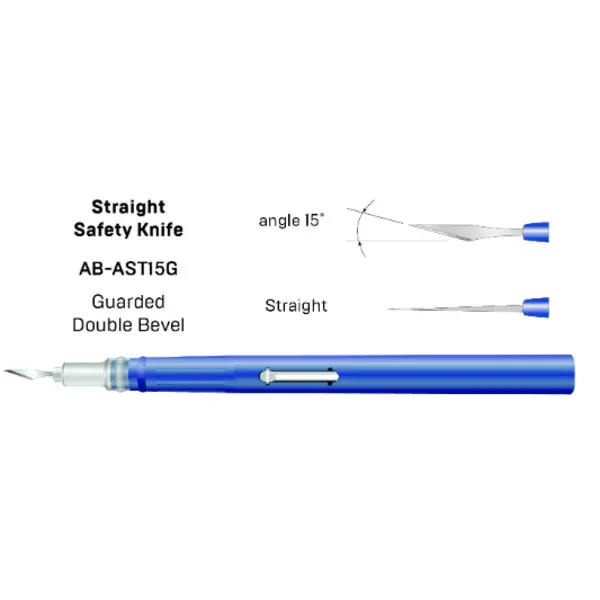 Accusharp 15-degree Guarded, Straight Knife, 10/box