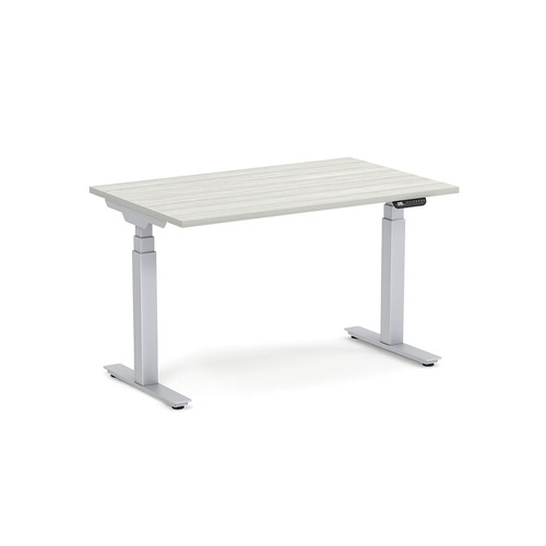 Enhance Electric Height-Adjustable Desk 30" X 48" - Silver Birch with Silver Base