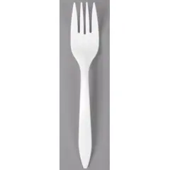 F6BW WHITE MEDIUM WEIGHT PLASTIC FORK, MEDIUM WEIGHT 1000/CS