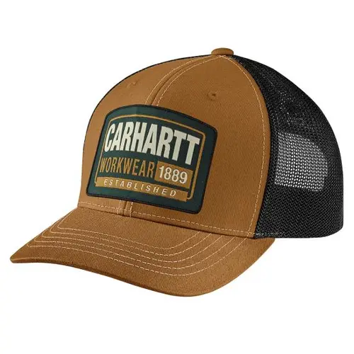 CARHARTT 107004 - Canvas Mesh-Back Workwear Patch Cap - Brown