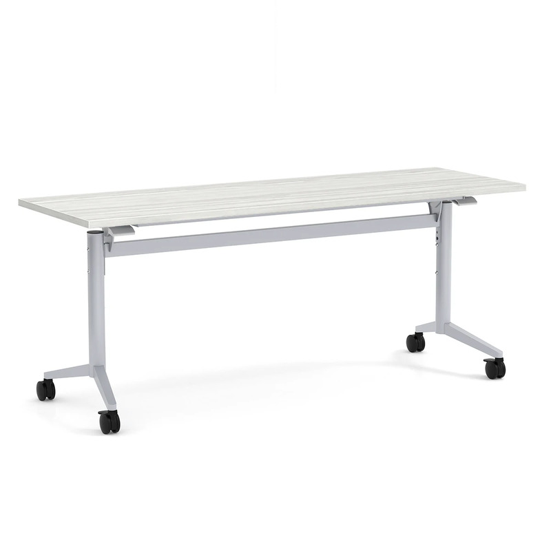 Nestling Flip Top Table 24" X 72" - Silver Birch Top with Silver Base