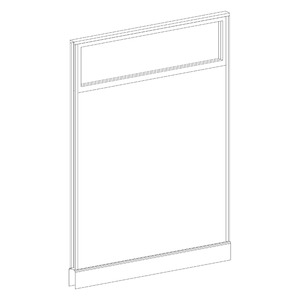 PGF6748 NON-POWER Glazed Webb Panel - 67"H x 48"W Aspen Fabric, Silver
