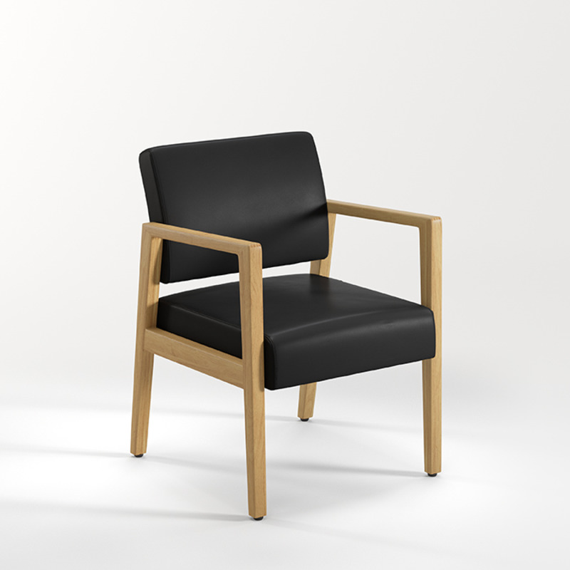 1800 WELLINGTON WOOD GUEST CHAIR - Black and Natural