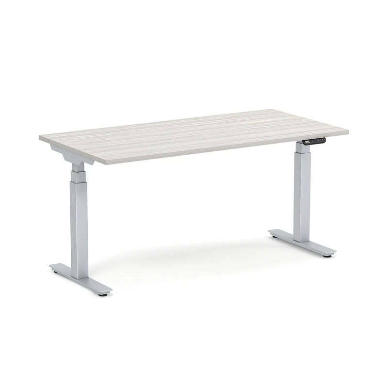 Enhance Electric Height-Adjustable Desk 30" X 60" - Silver Birch with Silver Base