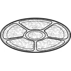 18" 6 COMPARTMENT ALUMINUM TRAY, 50/CS *USE P4418 LID*  4418-10A