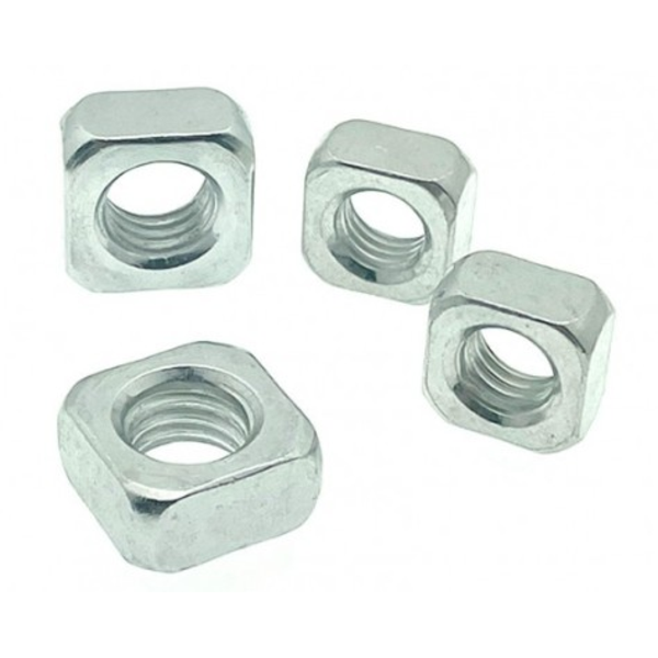M8 - 1.25 DIN 557 SQUARE NUT CLASS 8 ZINC TRIVALENT CLEAR PER PRINT