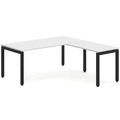 Elements L-Shape Desk 72" x 72" x 36"D - White with Black Legs