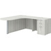 CLALD1010R- L-Shaped Bullet Workstation 71" W x 30" D with 47" Return and Box/Box/File Pedestal- Silver Birch/Silver
