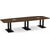 12' Classic Boat Shape Conference Table with Palmer Base - Modern Walnut Top, Black Base