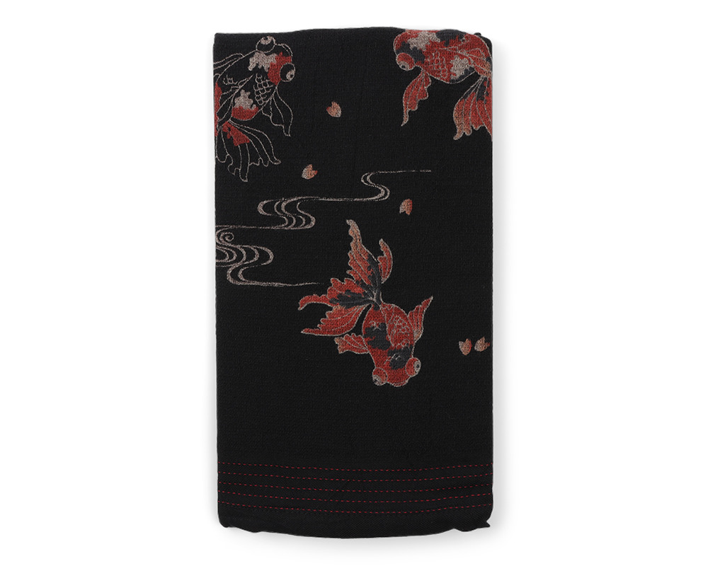 Tea Towel - Goldfish Black