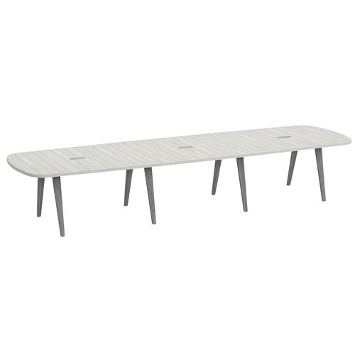 Signature Arena Conference Table 14 Foot - Silver Birch with Newport Grey Wood Legs