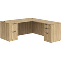 Classic L-Shape Desk 78" x 71" with 2 Full Pedestals - Aspen