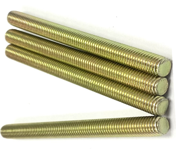 1 1/2" - 12 X 36" FULLY THREADED STRAIGHT ROD SAE J429 GR 8 ZINC TRIVALENT YELLOW