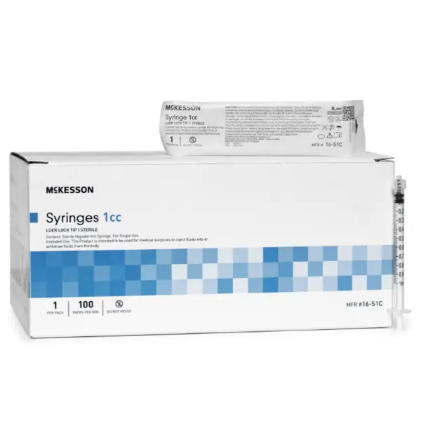 Syringe, 1mL LL w/o safety    100/bx 16-S1C