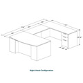 Classic Plus U-Shape Bowfront Executive Workstation 114" x 71" with Box/Box/File Pedestal - Aspen