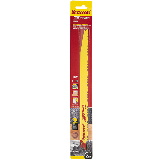 STARRETT BT12610-2 Multi-Purpose 12'' x 3/4 x .050 x 6-10T, 3X POWER, 2 Pack