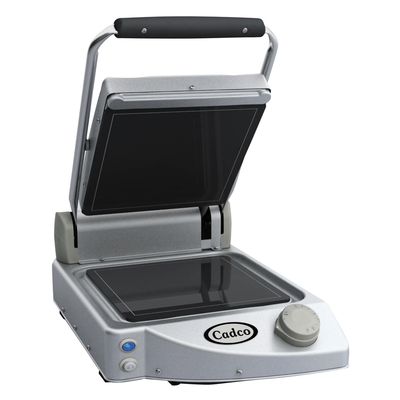 Cadco CPG-10F Single Clamshell Grill Black Glass-Ceramic Grill Surfaces