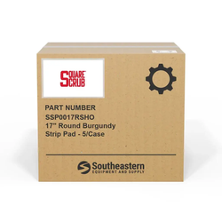 Square Scrub - SSP0017RSHO - 17" Round Burgundy Strip Pad - 5/Case