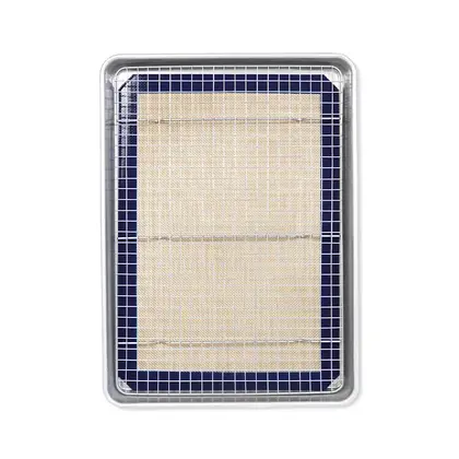Half Sheet Pan with Rack and Silicone Baking Mat
