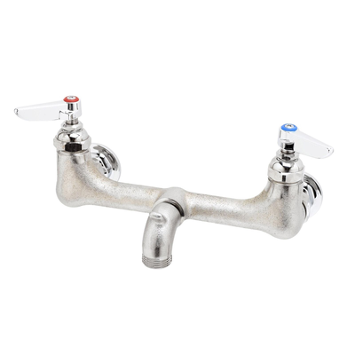 T&S Brass B-0673-POL Service Sink Faucet 8" Centers 4-5/16" from Wall to Center of Outlet