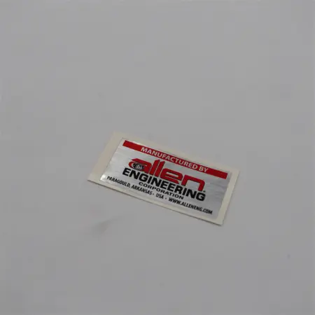 DECAL, MFG BY ALLEN ENGR