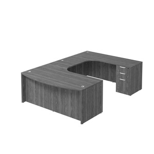 CLAUD1013 Right Executive Bowfront 71" X 120" Desk- Newport Grey
