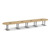 20' Classic Racetrack Conference Table with Palmer Base - Aspen Top, Brushed Silver Base