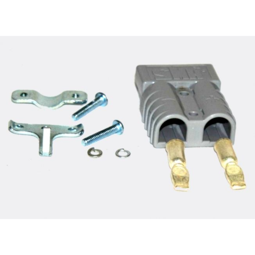 Connector, 50A Gray W/6Ga Cont & Clamp