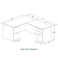Classic L-Shape Desk 77" x 60" with 2 Full Pedestals - Newport Grey