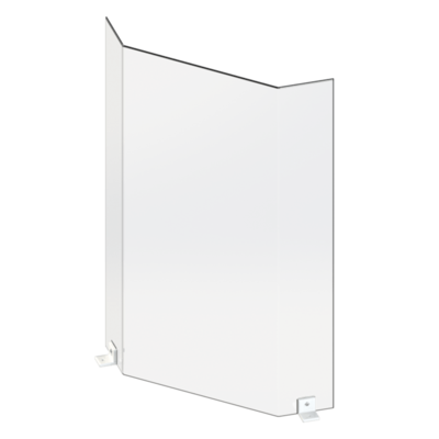 Cal-Mil 22136-24 23-1/2"W x 4"D x 33"H Bent Counter-Mounted Barrier