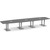 16' Classic Boat Shape Conference Table with Palmer Base - Newport Gray Top, Silver Brushed Base