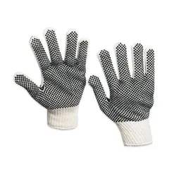 BLACK DOT KNIT GLOVES, LARGE, 12/CASE