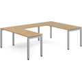 Elements U-Shape Desk 102" x 72" - Aspen with Silver Legs