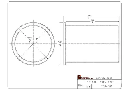 70 Gallon Polyethylene Open Top Cylindrical Tank and Cover, 24" x 36"