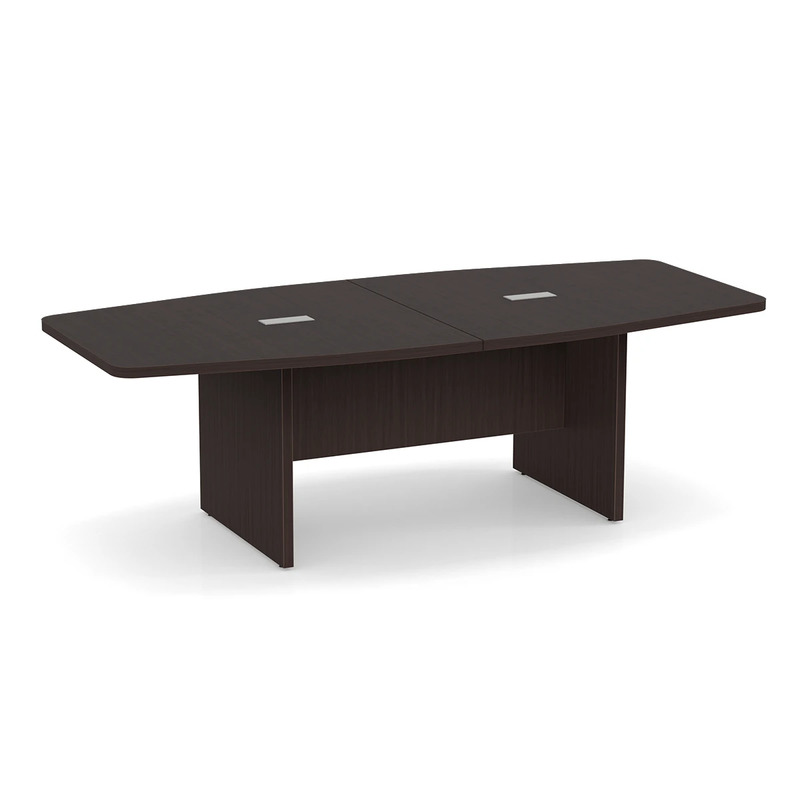 Classic Boat-Shape Conference Table 2 Grommets 8 Ft - Espresso