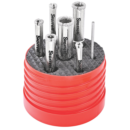 STARRETT KD2000TD1 7 Piece Diamond Grit Tile Drill Kit