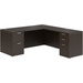 CLALD2048- Classic L-Shape Desk 71" W x 36" D with 42" Return and 2 Full Pedestals- Espresso