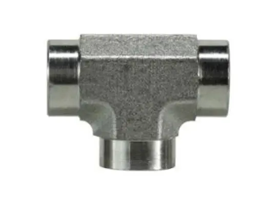 Pipe Tee, 1/8 in FPT x 1/8 in FPT x 1/8 in FPT, Steel