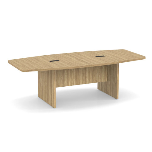 Classic Boat-Shape Conference Table 2 Grommets 8 Ft  - Aspen 