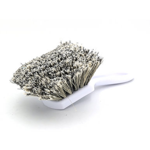 8 1/2" Solid Plastic Block Grey/White Flagged Plastic Fender Brush-Short Handle