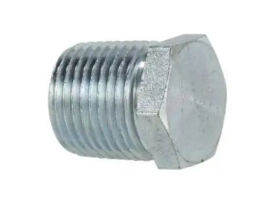 Hex Head Plug, 3/8 in MPT, Steel