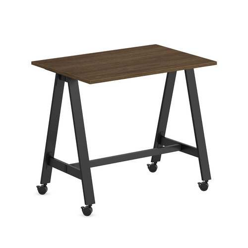 Signature Bistro Table 30" x 48" - Modern Walnut with Black Legs