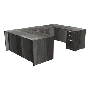 CLAUD2001 U-Shape 66" X 96" Desk- Newport Grey