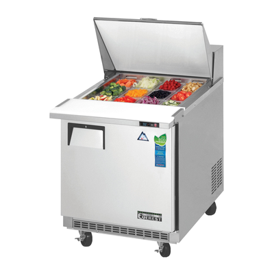Everest EPBR1 Swing Top Pizza Prep Table 4 Pans, 115v, NSF - 9 cu. ft.