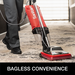 Sanitaire SC887E in use, bagless convenience