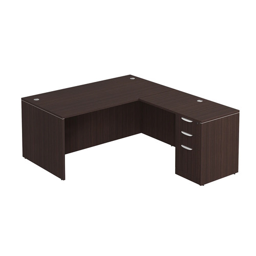 Classic L-Shape Desk 72" x 66" with Box/Box/File Pedestal - Espresso